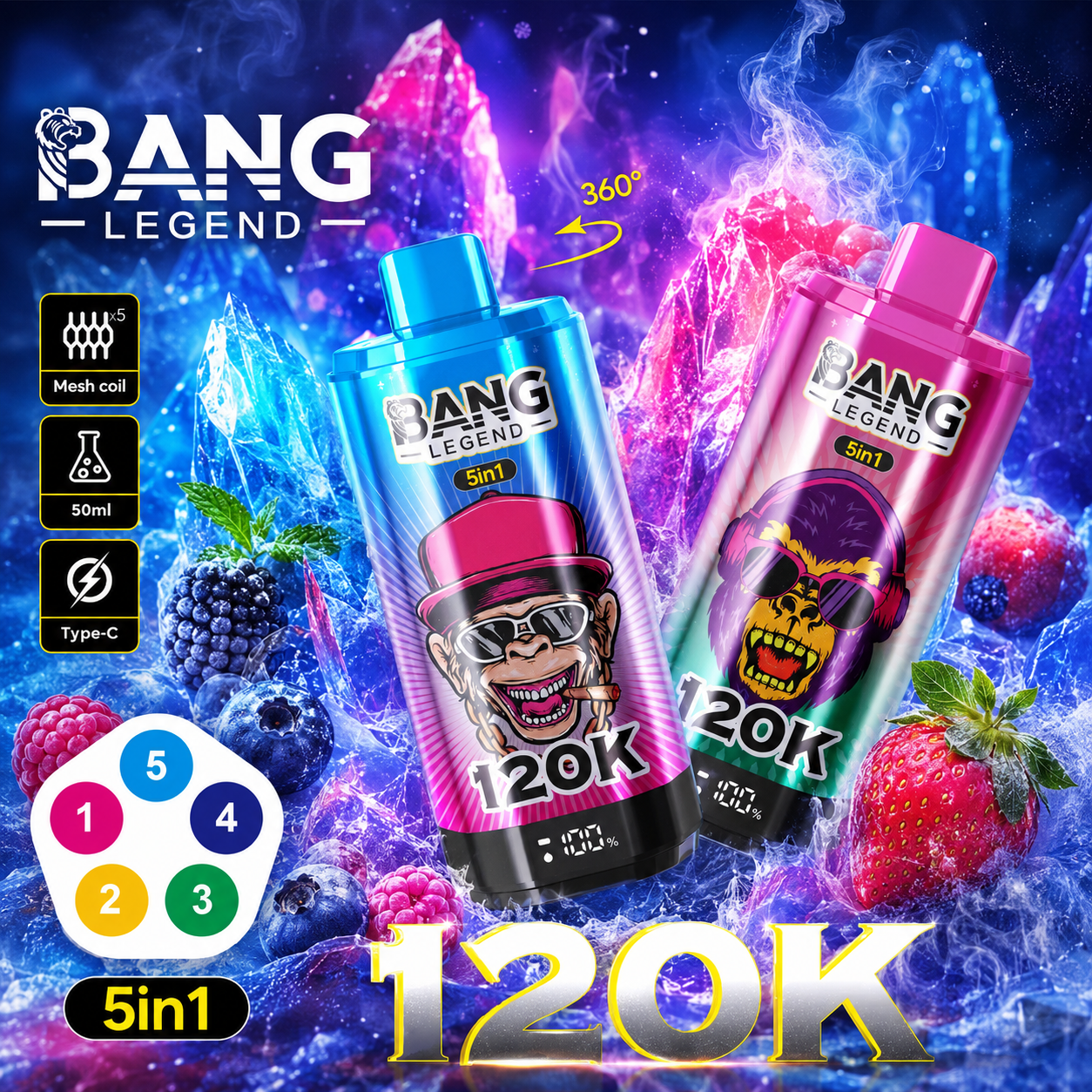 Bang Legend 5 in 1 120K Vape | 120000 Puffs mysite fumotvapeshop