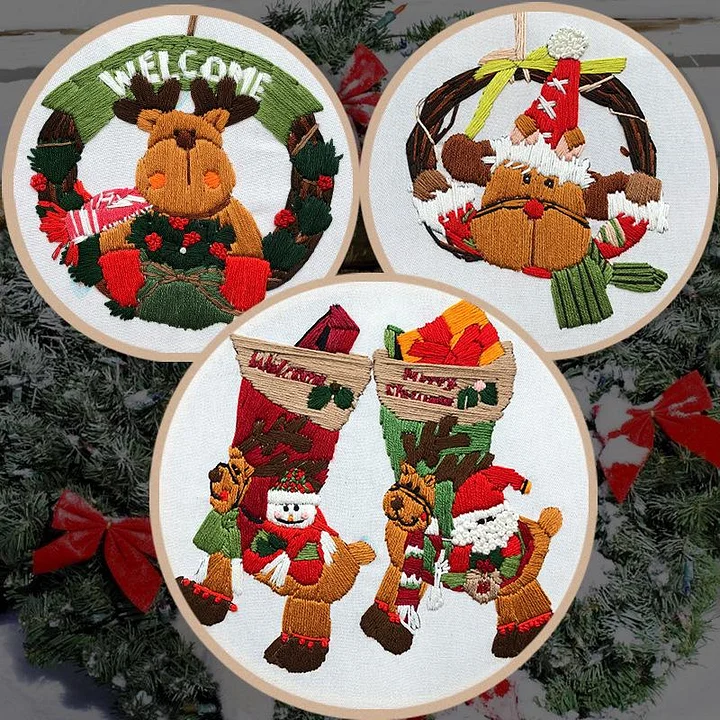 DIY Merry Christmas embroidery kit - MyCraftClub 