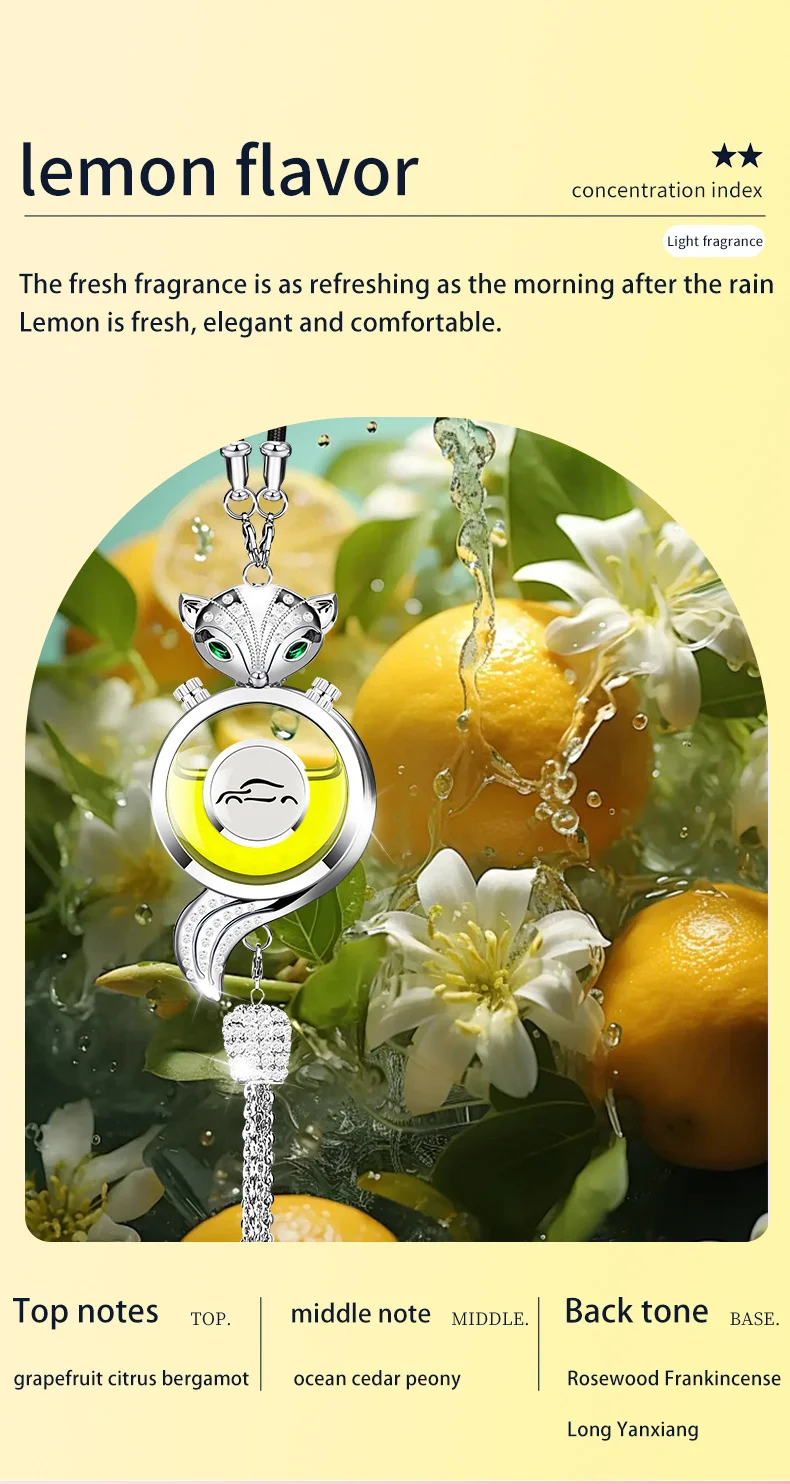 Car perfume pendant high-end fox diamond car interior decoration fragrance essential oil pendant