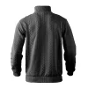 Men's Casual Jacquard Stand Collar Half Zip Wool Sweatshirt by Inlyline