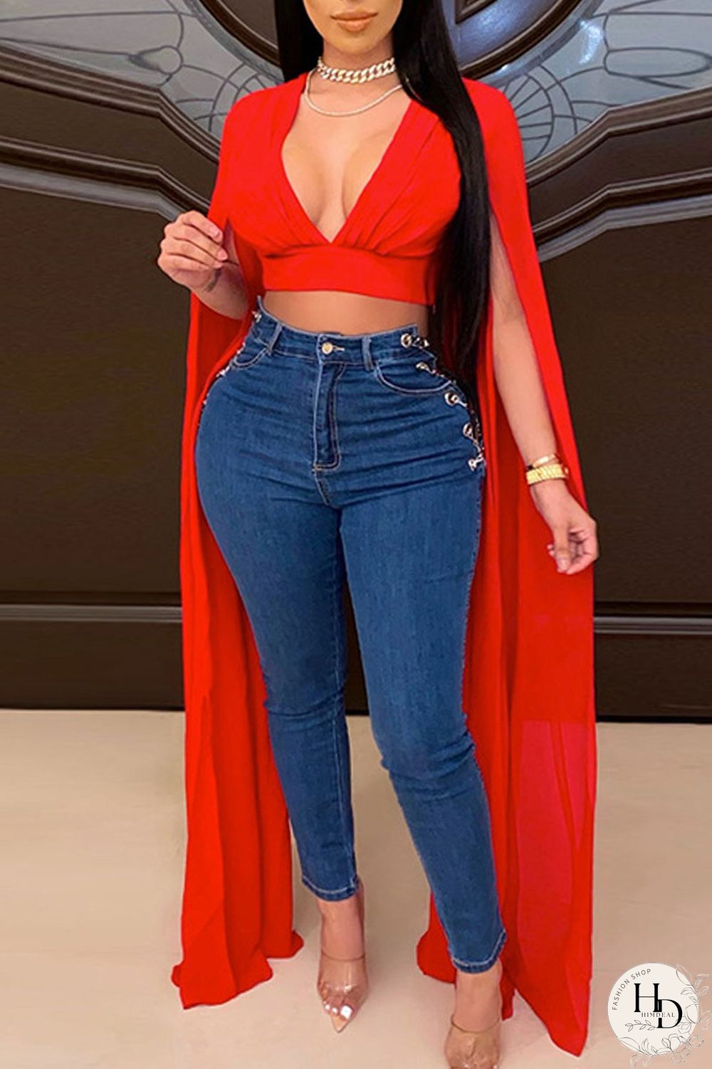 Black Casual Solid Patchwork V Neck Tops