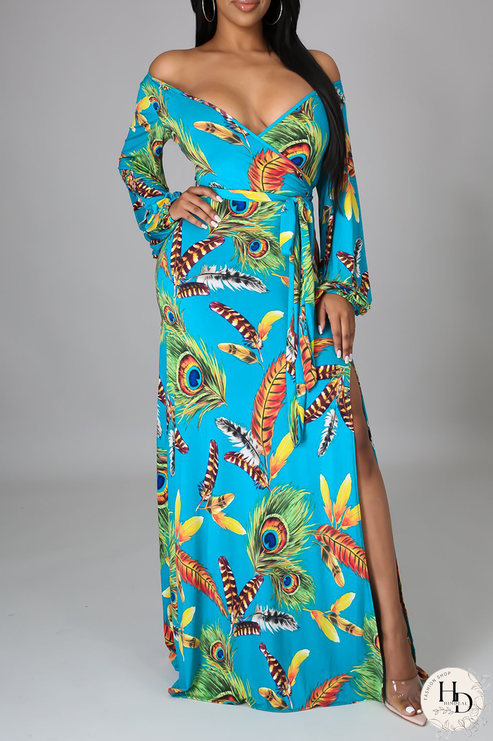 White Casual Print Draw String V Neck Cake Skirt Dresses