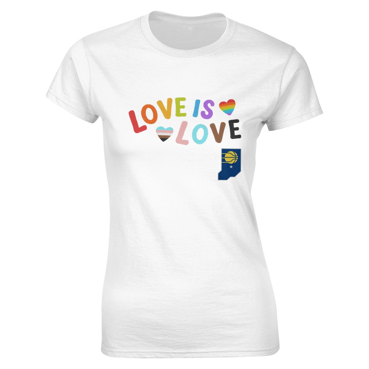 Indiana Pacers Love Pride Women's Soft Cotton T-Shirt