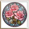 Flower Glass Painting - 11CT Stamped Cross Stitch 40*40cm/15.75*15.75in(glass painting cross stitch) tapestrymarket