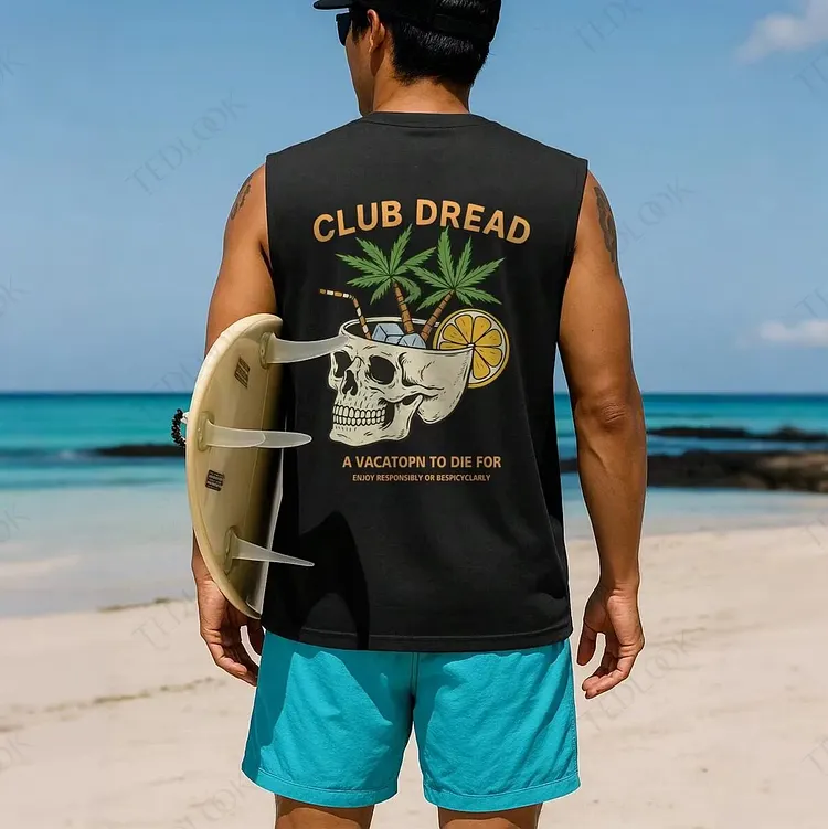 Club Dread A Vacatopn To Die For Enjoy Responsibly Or Bespicyclarly  Printed Tank Top
