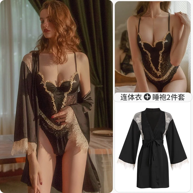 2021 Winter Sexy Pajama Onesie Women Lace Beauty Back Hot Jumpsuit Bodycon Bodysuit Fashion Casual Body Tops Female