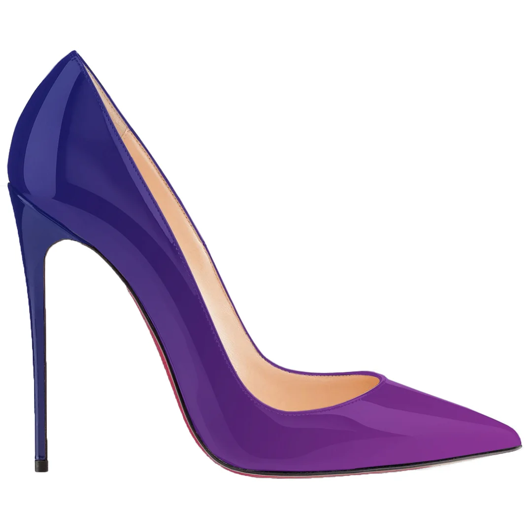 120mm Red Bottom Gradient High Heels Fashion Pumps Patent-MERUMOTE