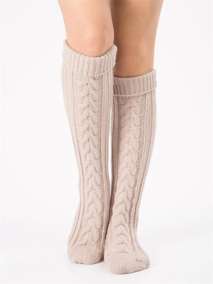 Women Winter Warm Cable Knit Knee-Socks shopify Stunahome.com