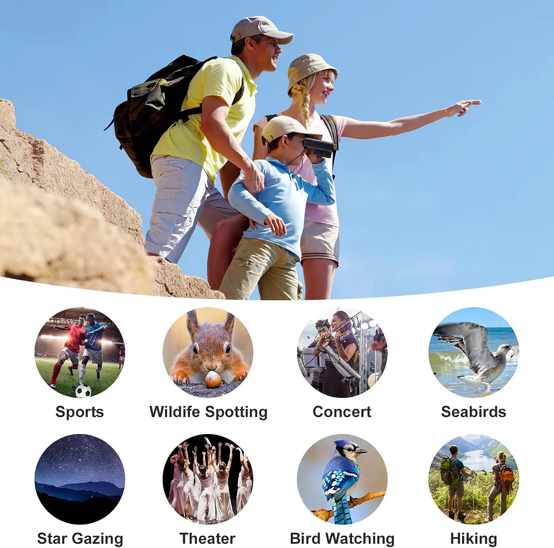 Compact Binoculars for Kids and Adults, Ideal for Bird Watching, Travel, and Hunting, 8&times;21 Mini Binoculars (Camouflage blue white)