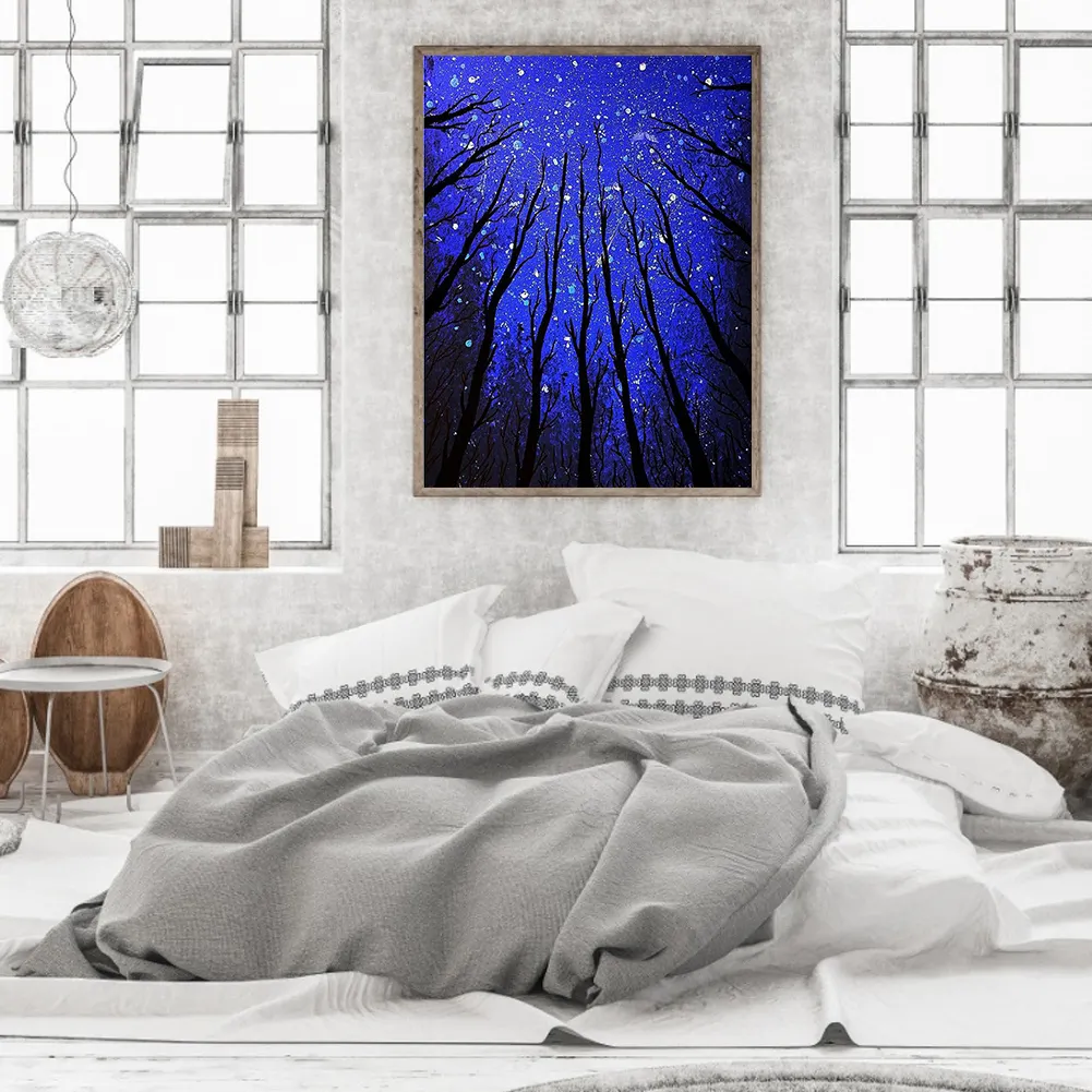 ABEUTY Malen Nach Zahlen Set – 'Blauer Himmel Baiyun Berg', Leinwand 40x50 Cm, Inkl. Farben & Pinsel