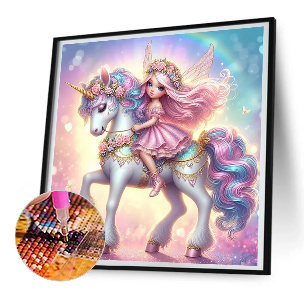 Diamond Painting - Full Round Drill - Angel Girl(Canvas|30*30cm)