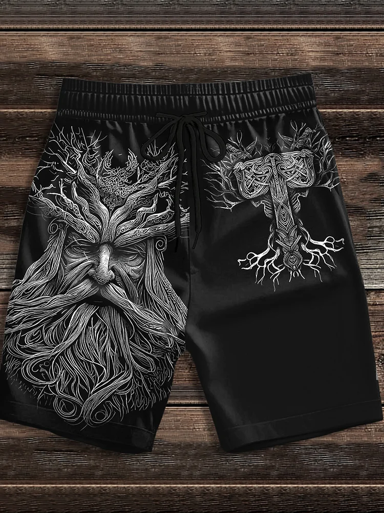 Herren-Shorts mit Viking-Print