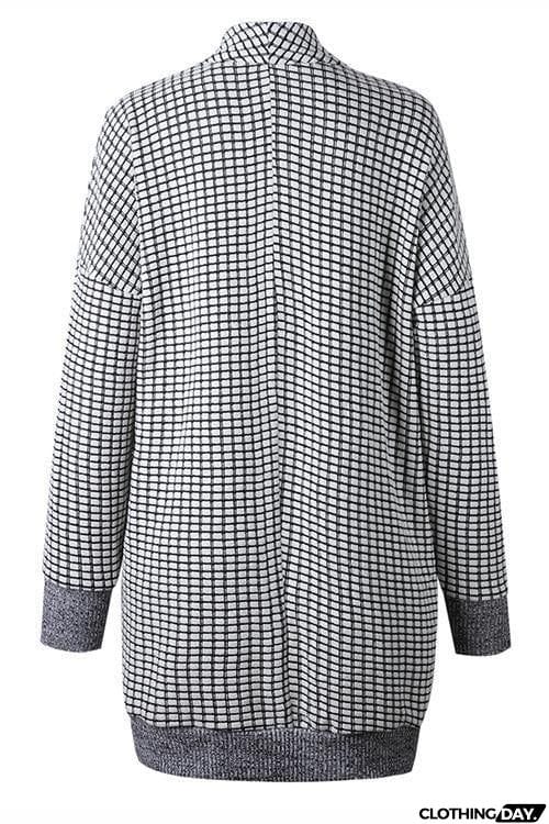 Grid Open Front Coat