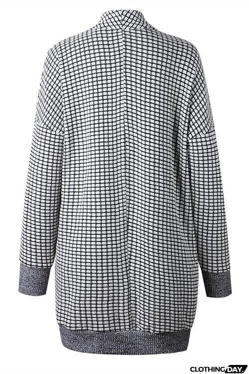 Grid Open Front Coat