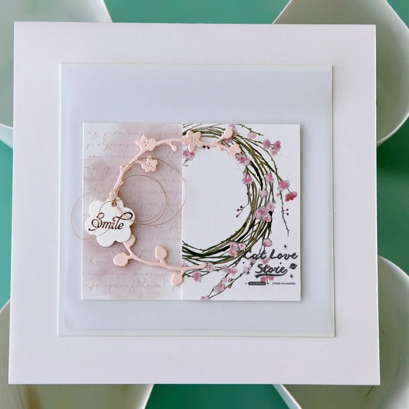 Athvotar Wreath Branch Metal Cutting Dies Stencils For DIY Scrapbooking Paper Card Decorative Craft Dies Embossing Die Cuts New 2023