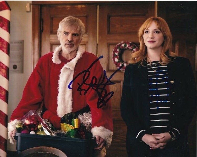 Billy bob thornton and christina hendricks signed bad santa 2 8x10 Photo Poster painting