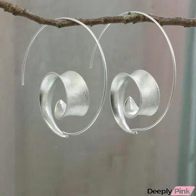 Spiral Design Hoop Earrings