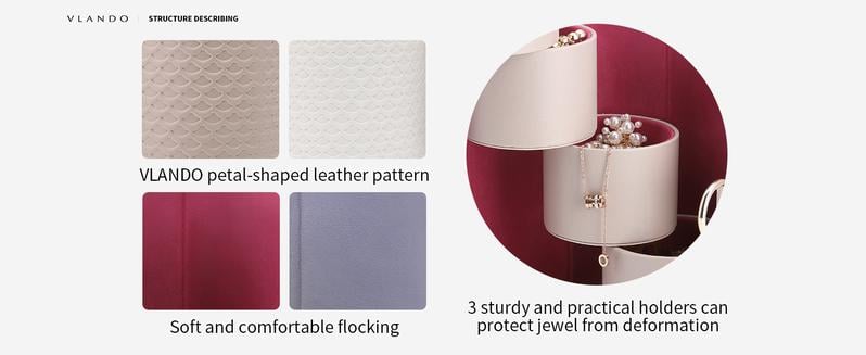 VLANDO Viaggio travel jewelry case, Small Round Multi-layer Jewelry Storage for Women, Gifts for Travelers Couples Mom Friends,Valentine's Day gift, Bridesmaid Gifts VLANDO Viaggio travel jewelry case, Small Round Multi-layer Jewelry Storage for Women, Gifts for Travelers Couples Mom Friends,Valentine's Day gift, Bridesmaid Gifts