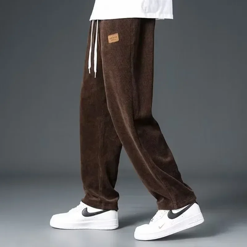 Edgartires Y2k Korean Men Basic Blank Solid Baggy Joggers Running Sports Pants Trousers Casual Grey Jogging Pants for Men Drawstring Pants