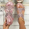 Women's Rhinestone Bohemian Beach Elastic Strap Slingback Sandals Shoes