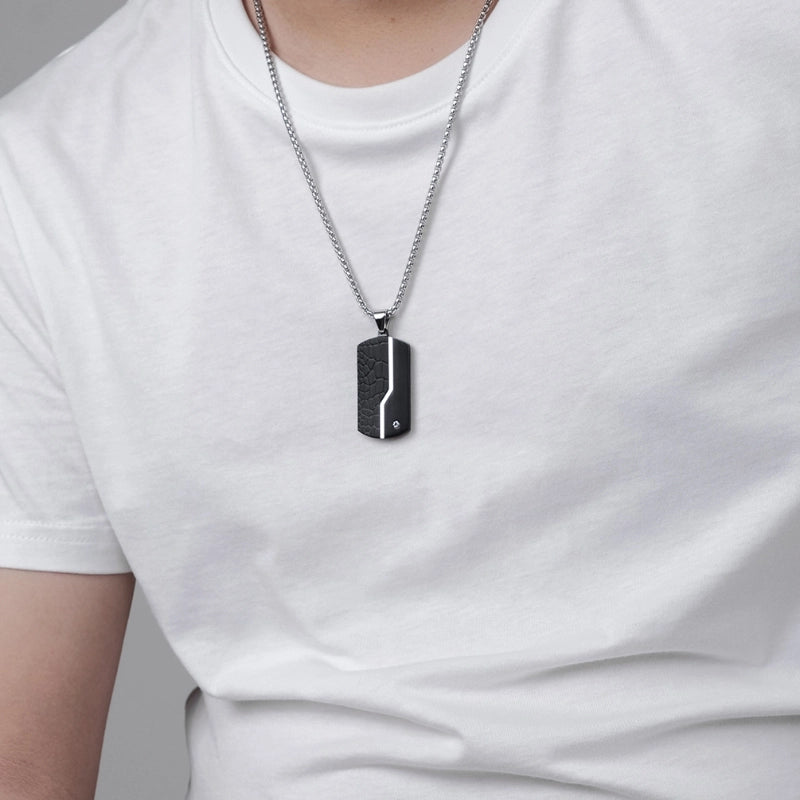 IG Style Modern Style Geometric 304 Stainless Steel Plating Inlay Zircon Men's Pendant Necklace