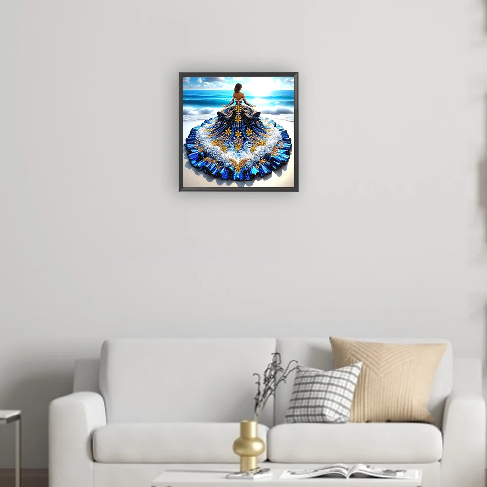 Diamond Painting - Partial Special Shaped Drill - Gorgeous Skirt Girl(Canvas|30*30cm)