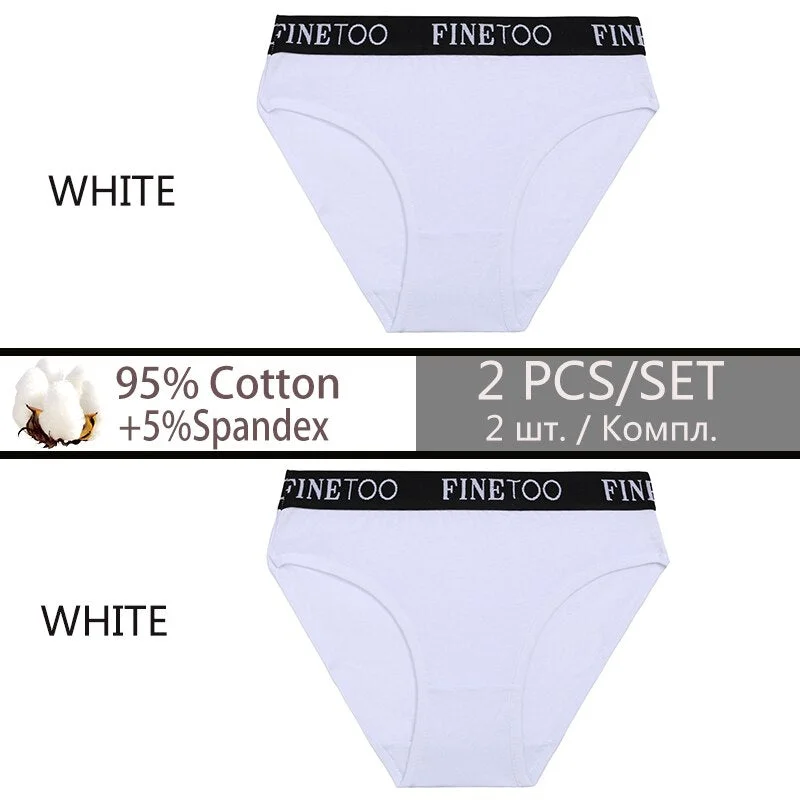 FINETOO 2PCS/Set Cotton Sexy Women Underwear Fashion Letter Women Panties Low-waisted Lingerie Female Girls 2021 Briefs M-XXL