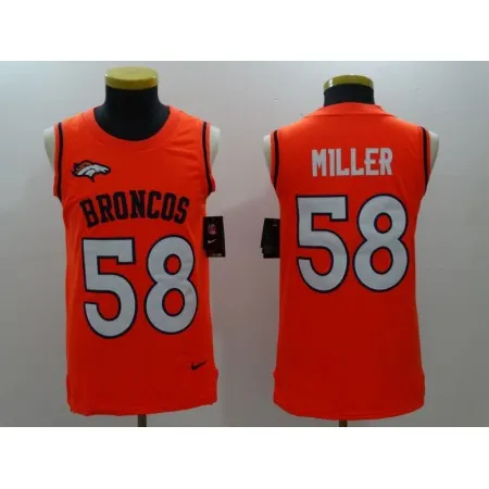 Men's  Denver Broncos #58 Von Miller Orange Team Color Stitched NFL Limited Tank Top Jersey