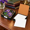 PU 5D Pearl Diamond Painting Kit Note Box DIY Diamond Art Notepad Box with 160 Sheets of Paper (Iris Flower)