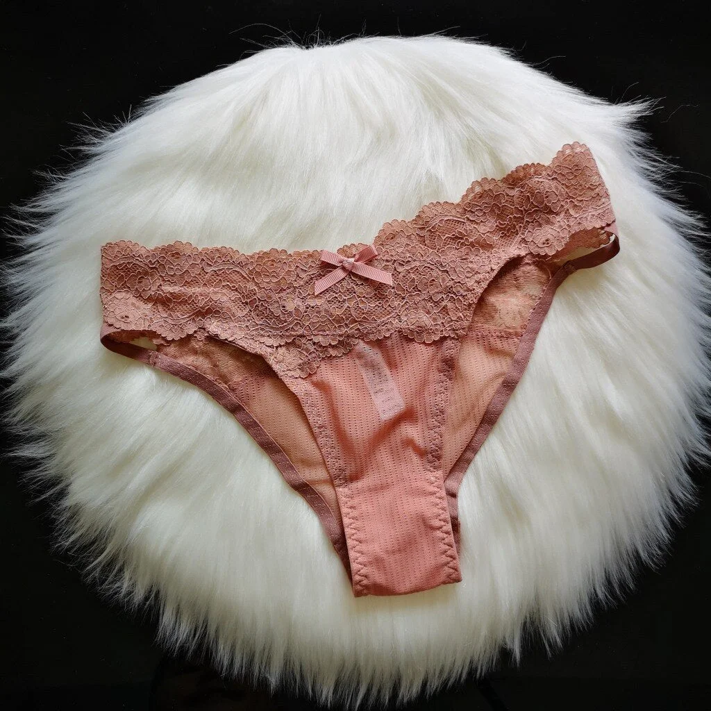 Sexy Women's Underwear Lace Hollow Out Panties Cross Bandage Seamless Underpant Low Waist Lingerie Seduction Sex Thong