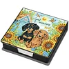 5D Dachshund DIY PU Diamond Painting Notecard Box with 160 Sheets Paper Holder