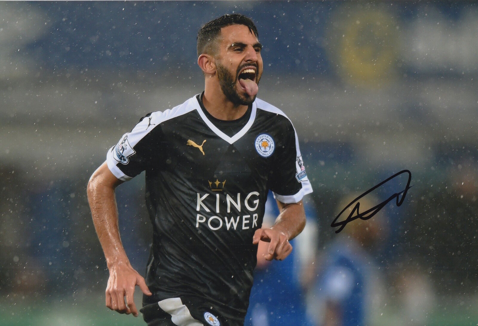 LEICESTER CITY HAND SIGNED RIYAD MAHREZ 12X8 Photo Poster painting 69.