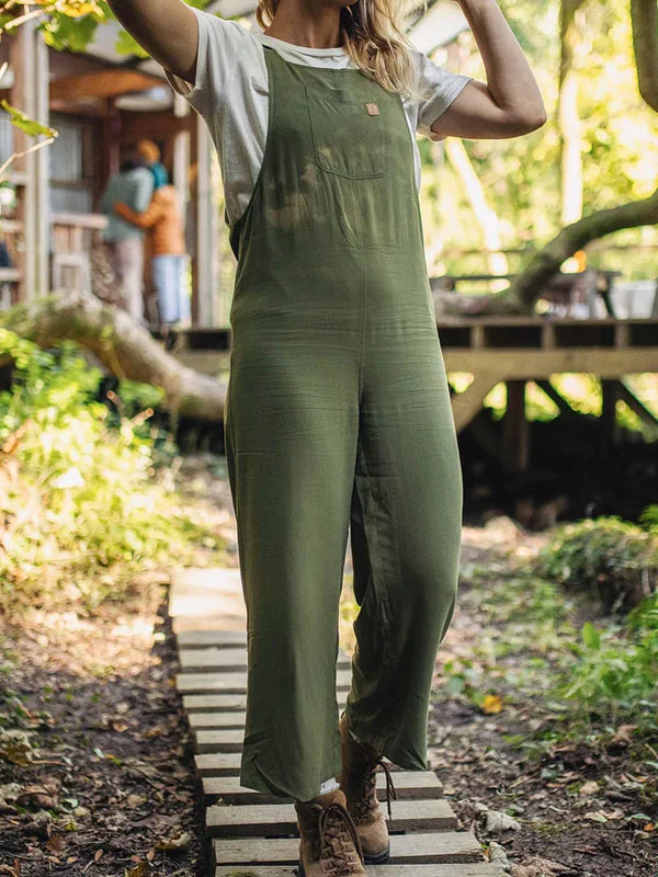 Simple solid colour corduroy outdoor women's jumpsuits