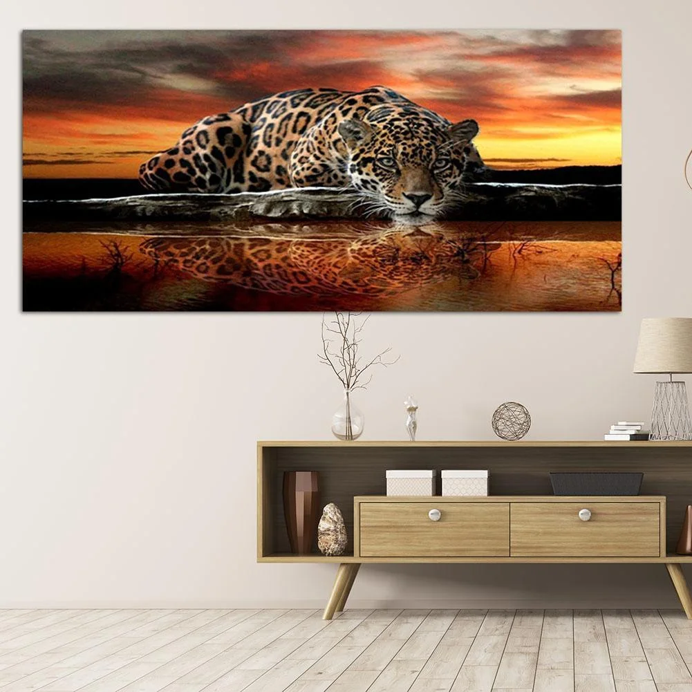 Diamond Painting - Full Round Drill - Leopard (90*45cm)