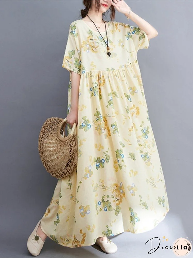 Women Plus Size Bohemian Loose Dress