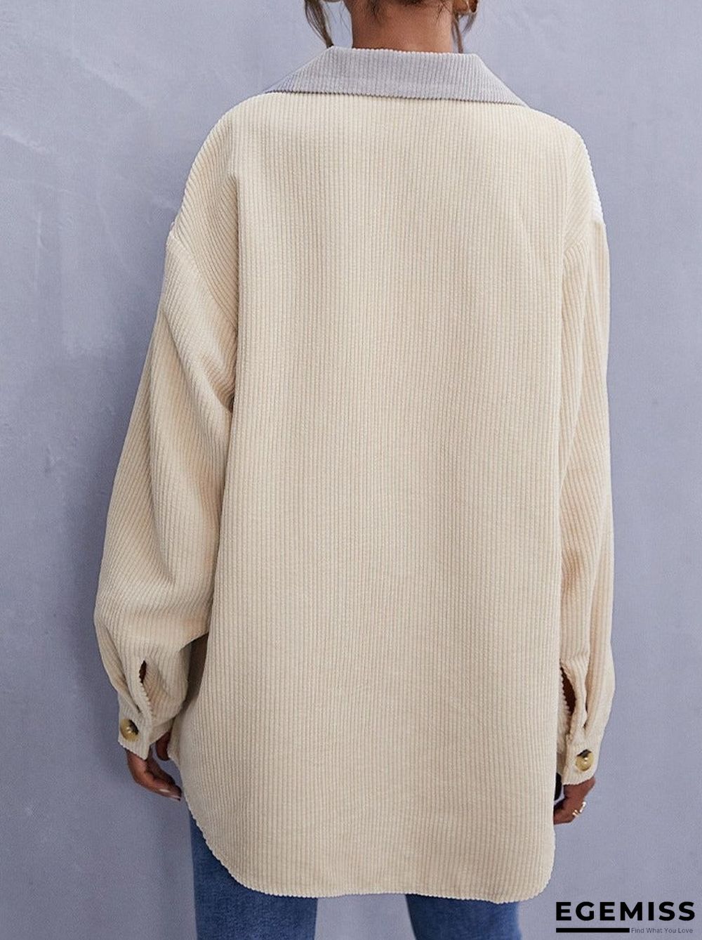 Fall/winter Corduroy Color Matching Single-breasted Jacket | EGEMISS