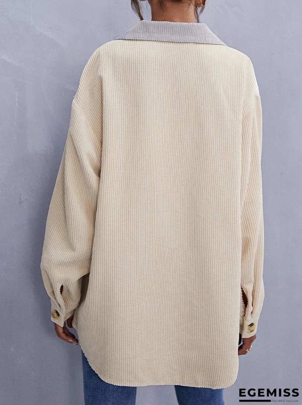 Fall/winter Corduroy Color Matching Single-breasted Jacket | EGEMISS