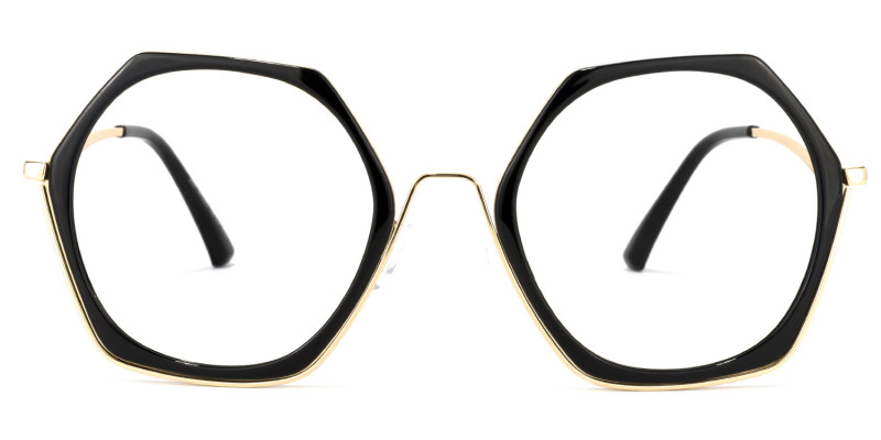 Haine Schwarz Geometrisch Brille Schwarz