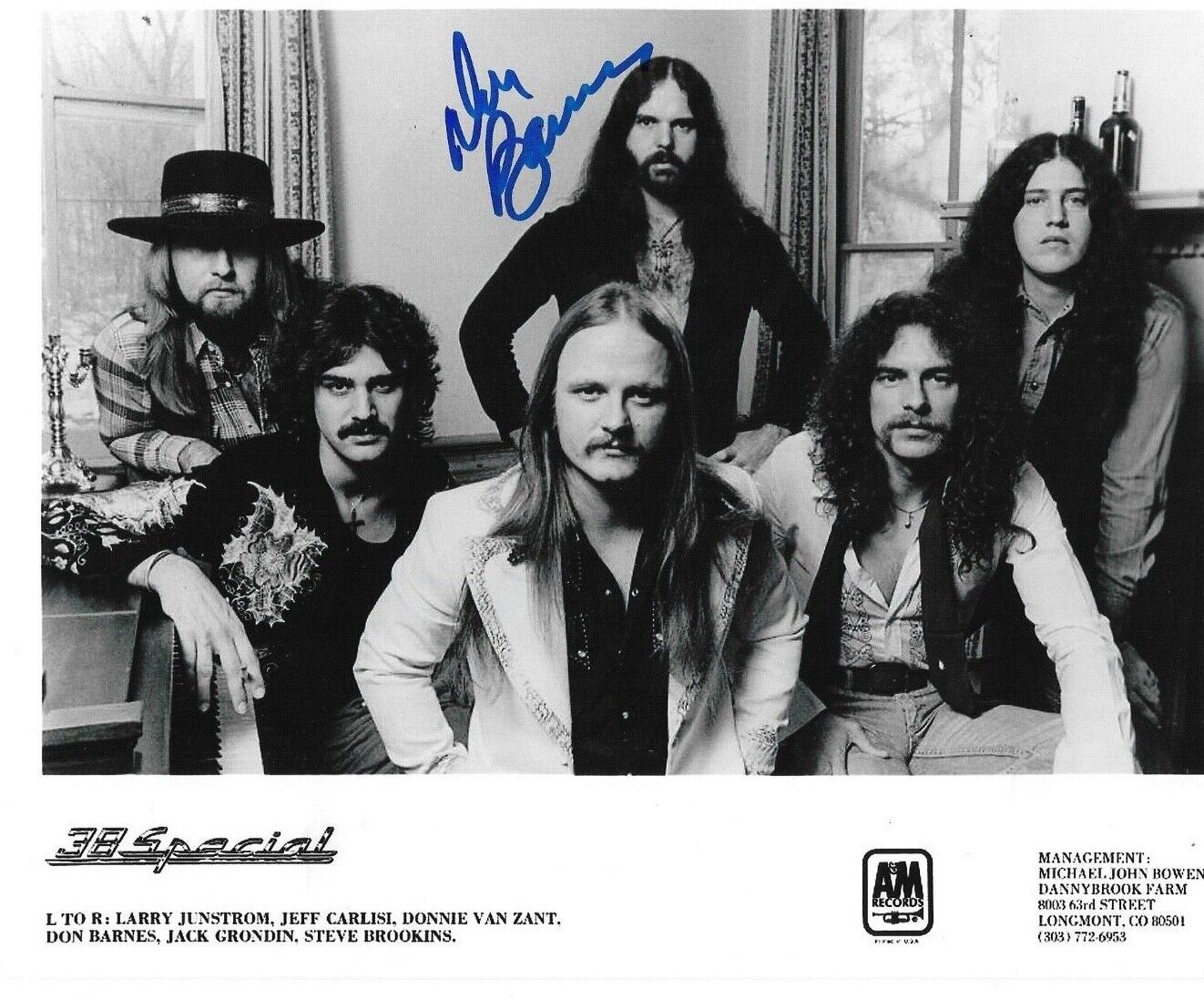 * DON BARNES * signed 8x10 Photo Poster painting * 38 SPECIAL * PROOF * 15