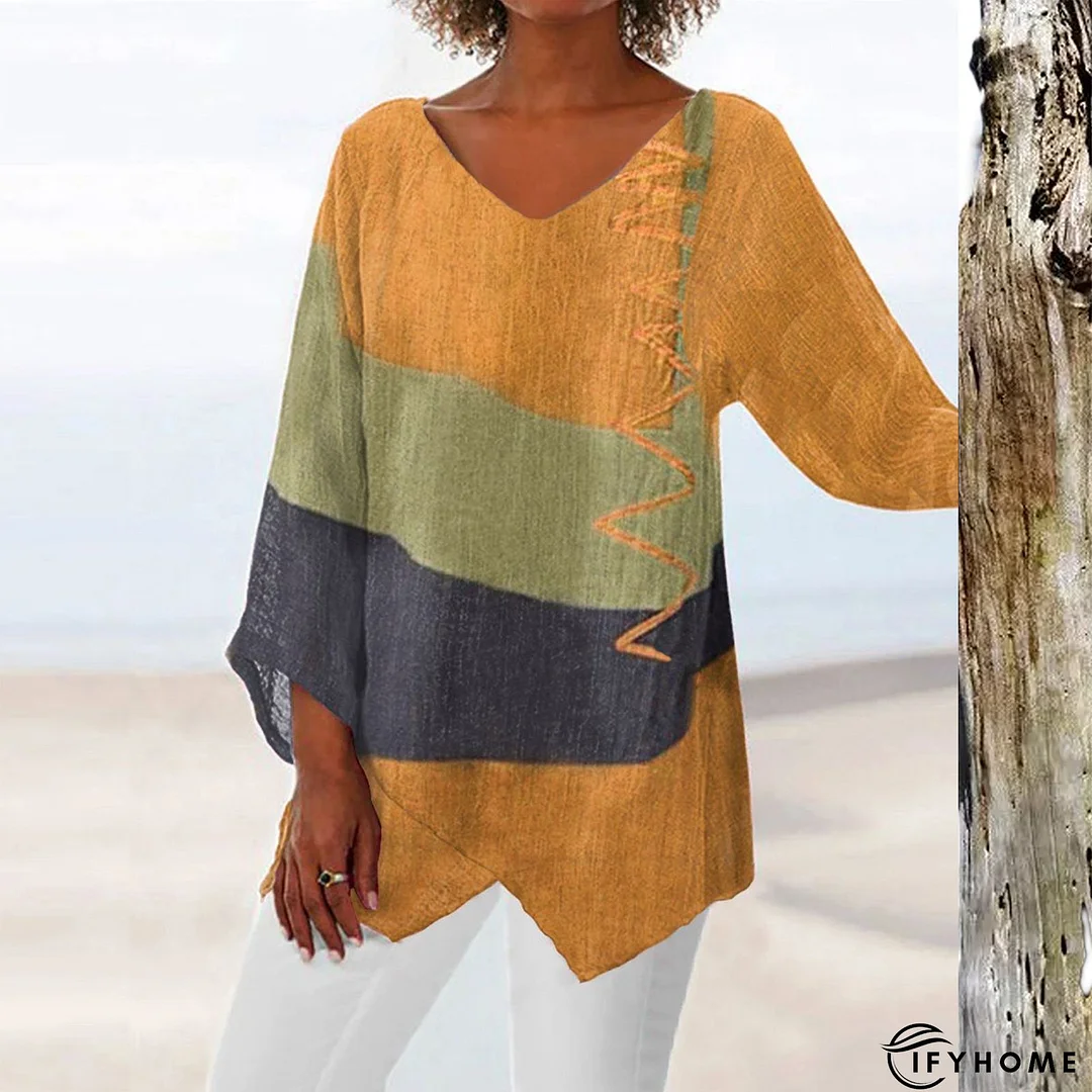 Holiday Cotton-Blend V Neck Shift Weaving Dress | IFYHOME