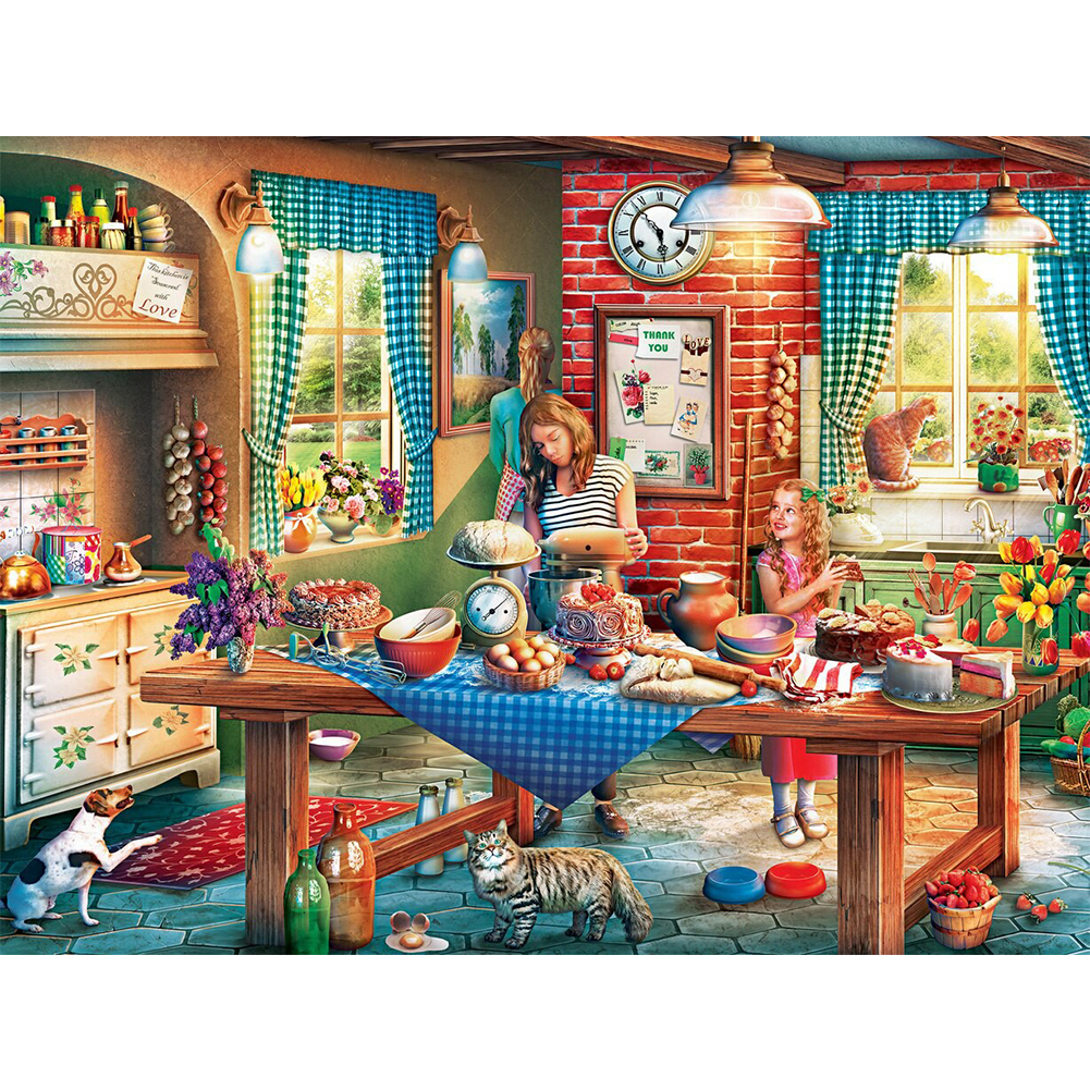 

Kitchen Mom Daughter Time - Round Drill Diamond Painting - 50*40CM, 501 Original