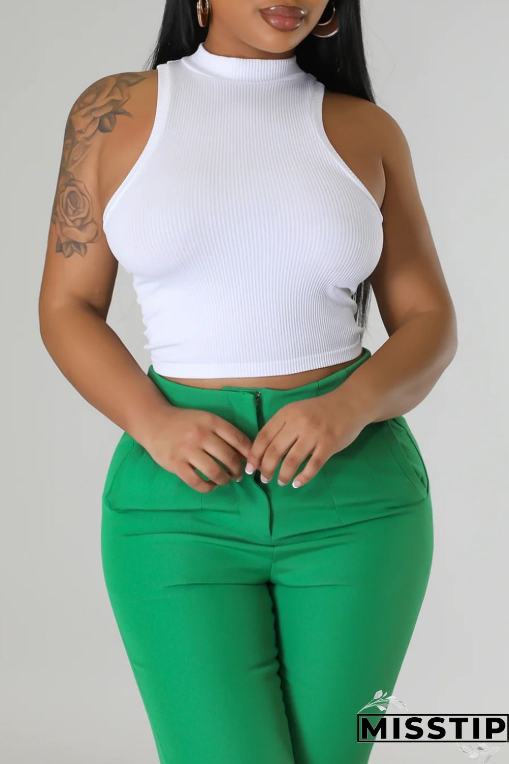 Black Casual Solid Basic Half A Turtleneck Tops