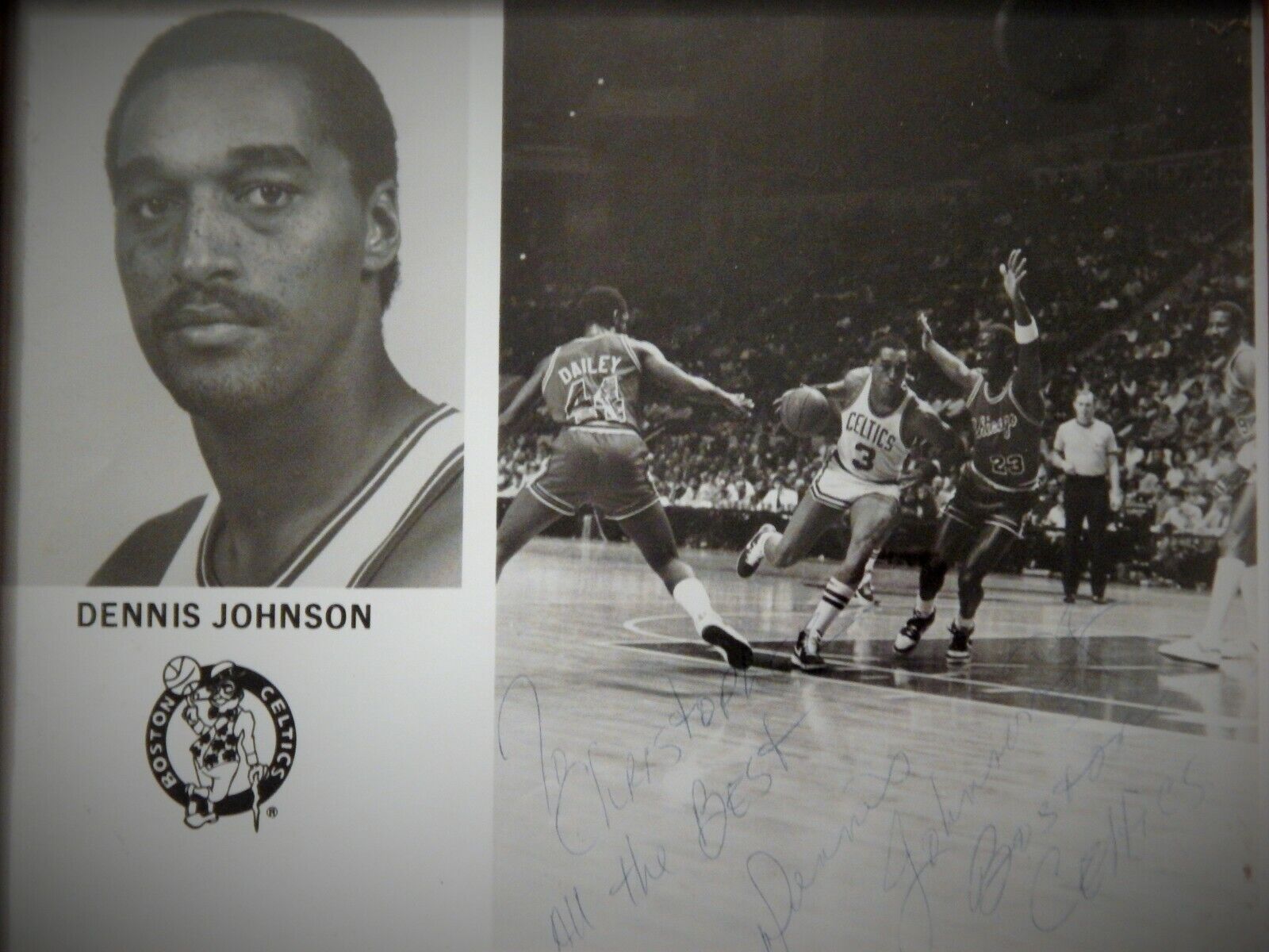 DENNIS JOHNSON BOSTON CELTICS Signed Photo Poster painting Personal Autograph 8x10 Photo Poster paintinggraph