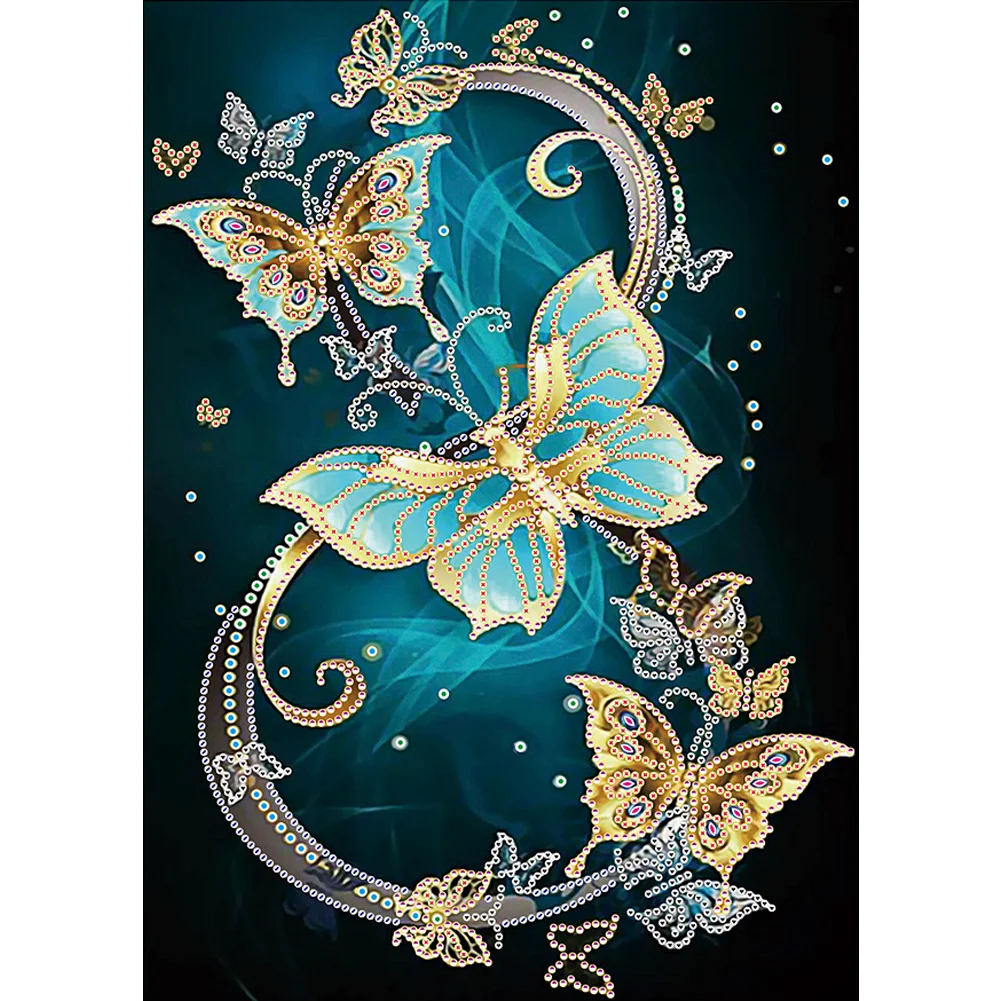 Luminous Butterfly 30*40cm(canvas) full round drill diamond painting