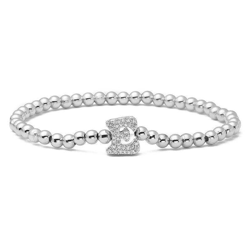 Vintage Style Minimalist Classic Style Letter Copper Zircon 18K Gold Plated Inlay Bracelets