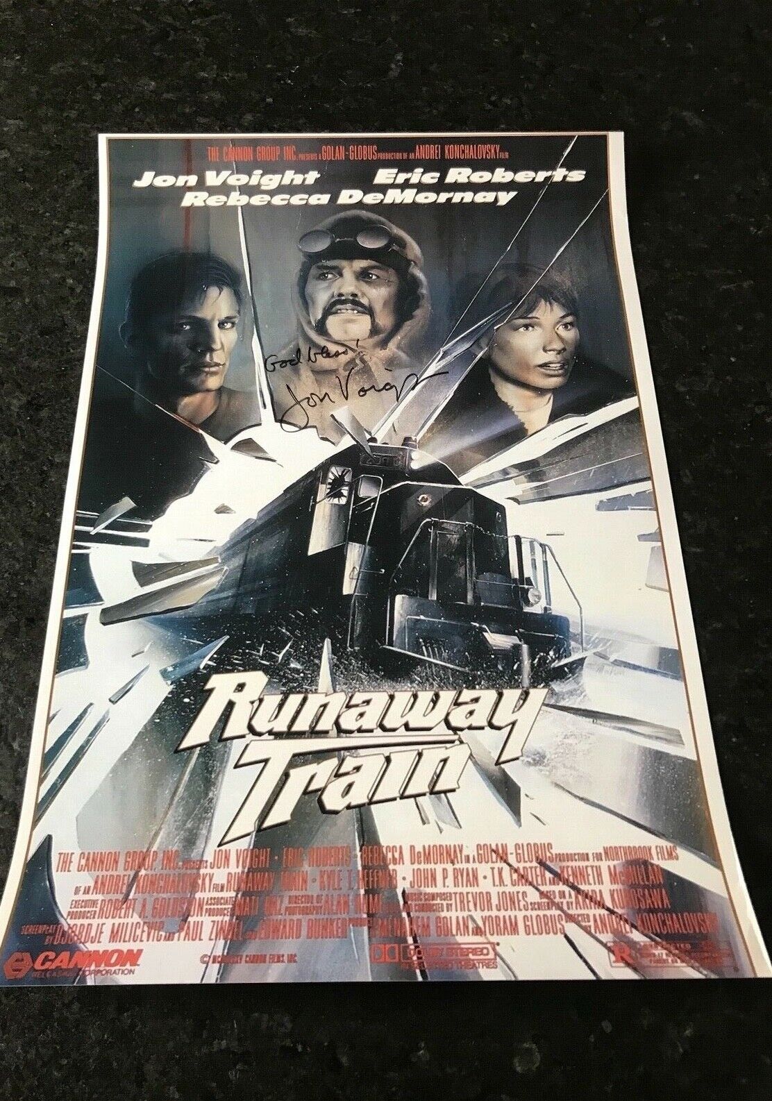 * JON VOIGHT * signed 12x18 poster * RUNAWAY TRAIN * COA * 1