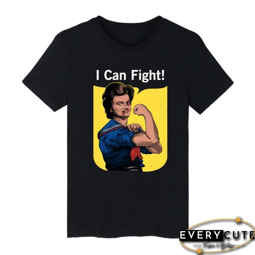 Stranger Things Steve Harrington I Can Fight Printed Short Sleeve T-Shirt