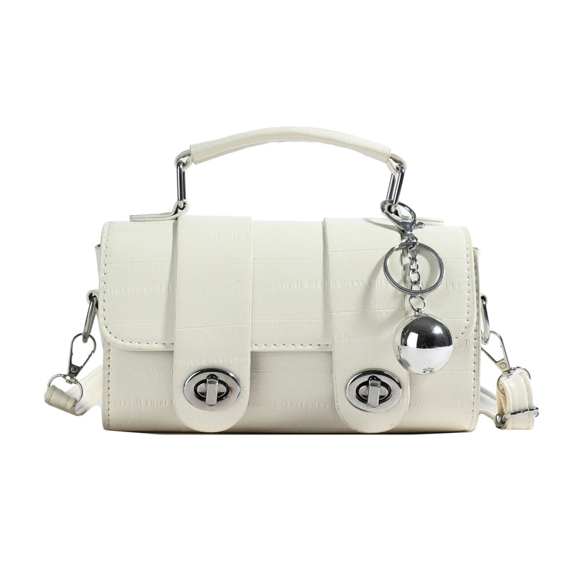 French Style Eel Pattern Handbag Trendy One-Shoulder Crossbody Bag Simple Artistic Small Square Bag