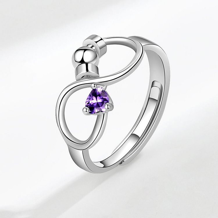 For Daughter - Rotating Infinity Heart Birthstone Anxiety Ring