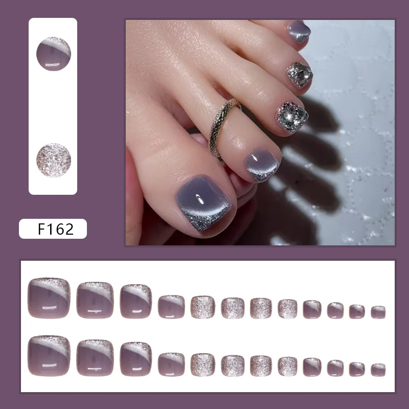 Churchf Churchf Eye Fine Flash Nail Piece Wearing Armor Thin Flash Removable Toenail Piece Fingernail Patch 24 Pieces